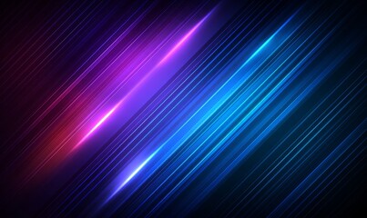 Fototapeta premium Abstract Neon Lines: Dynamic Blue and Purple Glowing Stripes