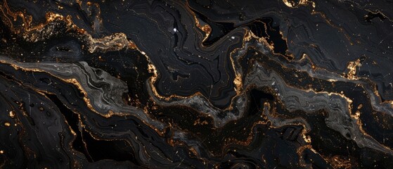 Fototapeta premium Abstract Black Gold Marble Texture Background
