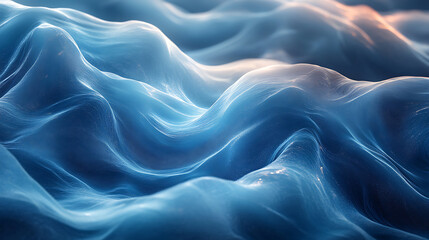 Fototapeta premium Abstract Blue Wave Pattern Serene and Textured Digital Art