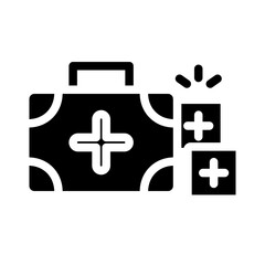 Obraz premium first aid glyph icon