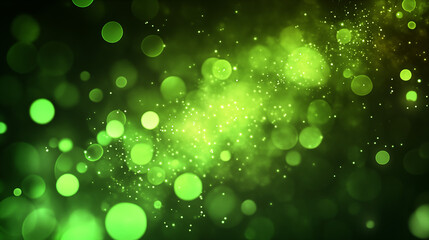 Green Glowing Bokeh Background