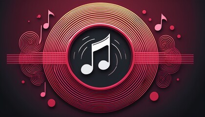 music symbol with circle and notes for branding music related businesses apps websites and events