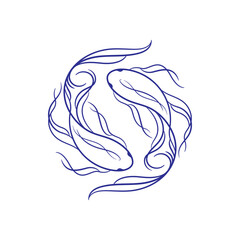 Fish Logo Continuous Line Drawing Style. Abstract Fish Logo Design for Modern Branding. Minimalist One Line Fish Icon for Business, Creative Brands. Fish Logo Vector. 