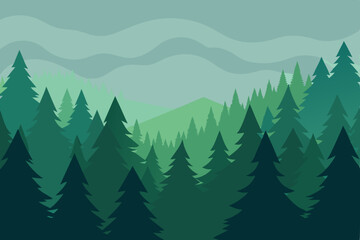 Fototapeta premium vector illustration of a forest