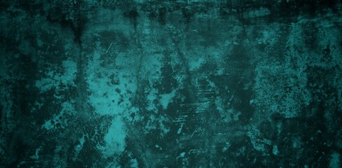 A textured background featuring a deep teal color with a distressed, grunge appearance. The surface shows variations in tone and subtle patterns, creating an abstract and moody aesthetic.