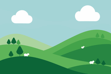 Obraz premium landscape with green hills