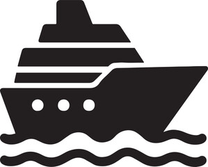 Obraz premium Cruise Ship Icon design with white background 