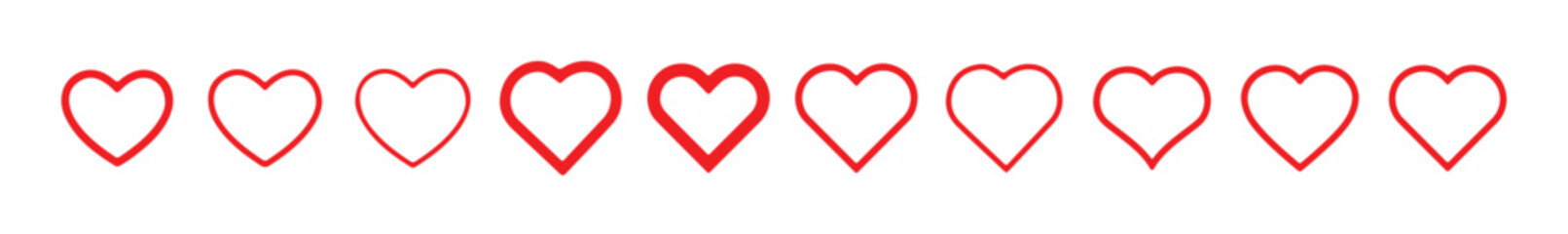 Red love icon with a heart symbol for romance valentine's day, vector illustration eps 10.