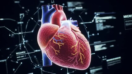 Futuristic Digital Interface Analyzes Human Heart - Powered by Adobe