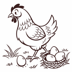 Animal illustration, chicken vector illustration 