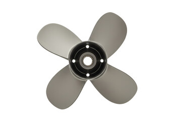 Marine Propeller: Four-Blade Design, Close-Up View