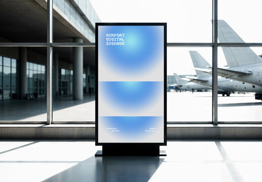 Airport Digital Signage Screen Mockup