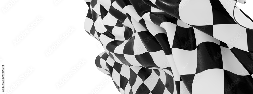 Poster High-resolution image of a black and white checkered flag, perfect for backgrounds or design elements.
