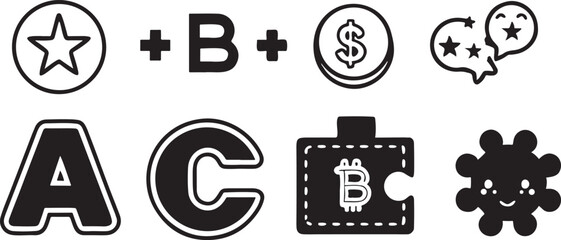 Shiny black round vector icons with headphones illustrate a set of music and internet business symbols for web design