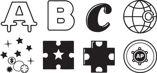 Puzzle pieces forming the alphabet from A to Z symbolize the connected parts of a successful business solution