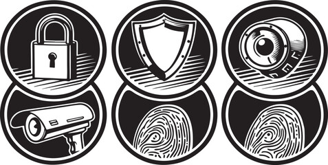 Vintage collection of abstract shield icons for web design