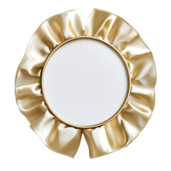 Golden frame with shiny ribbon edges featuring a clear central area.