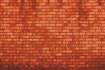 Texture of a red brick wall vector illustration	
