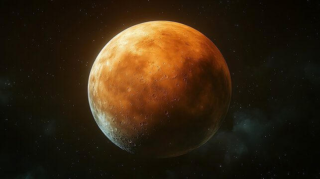 Martian Landscape Close-Up View of the Red Planet's Surface in Space - Powered by Adobe