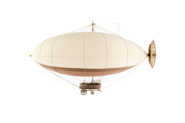 A detailed image of a vintage zeppelin, a classic symbol of early aviation