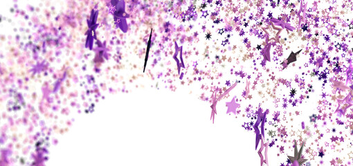 Beautiful background image featuring purple and pink star confetti on white. Perfect for celebrations!