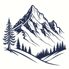 Fototapeta premium Minimalist Hills, Mountain Simple logo design Vector