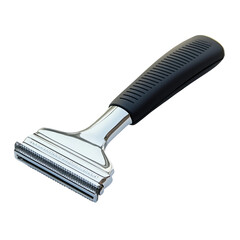 A close-up studio shot that showcases a sleek and modern ice scraper tool with a soft grip handle, a essential item for removing ice and snow from vehicle windows during winter.