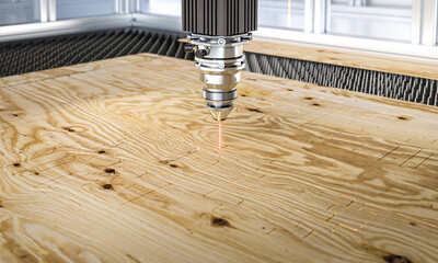 Laser cutting machine engraving wood 3d