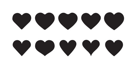 Black love heart icon vector art illustration on white background,vector illustration eps 10.