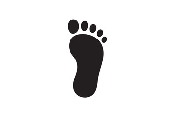 One footprint silhouette on white background.