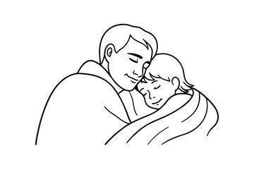 Father and child embrace affectionate bonding shared love and peaceful moments together forever