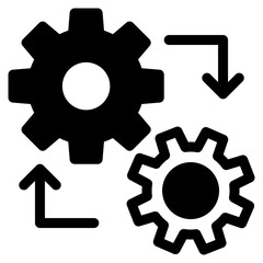 Cog Wheel outline mixed color icon