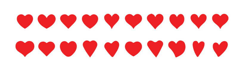Red love icon with a heart symbol for romance valentine's day, vector illustration eps 10.