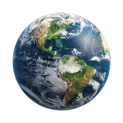 Detailed earth globe image showing north and south america