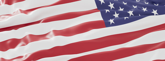 Fototapeta premium High-resolution image of the US flag waving in the wind. Perfect for patriotic projects.