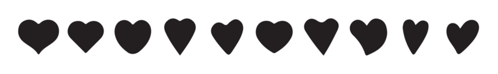  love heart sign,love valentine pattern,Variation of black love with shadow. Vector illustration eps 10.