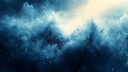 Abstract Cosmic Nebula Blue Dust and Starry Night Explosion