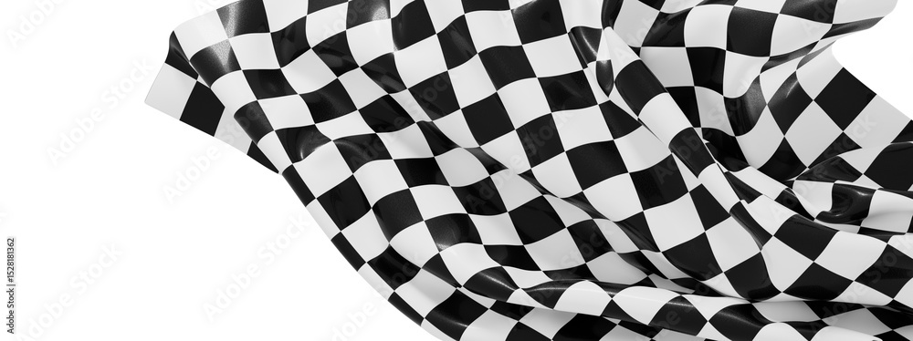 Poster high-resolution image of a black and white checkered flag, perfect for racing themes.