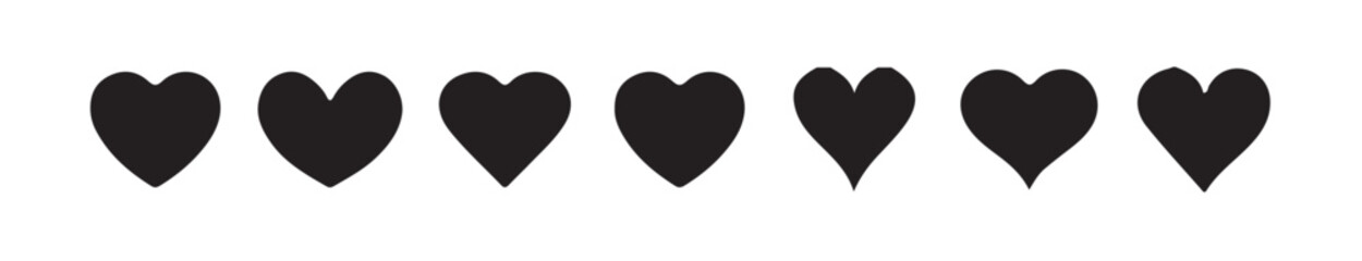  love heart sign,love valentine pattern,Variation of black love with shadow. Vector illustration eps 10.