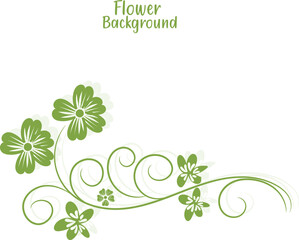Elegant Green Floral Design with Swirls and Flowers Perfect for Spring or Nature Themed Projects Invitations and Backgrounds with a Fresh and Clean Aesthetic