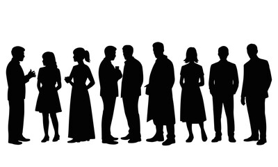 Silhouette of people standing in a group together