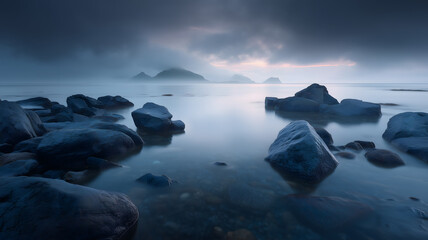 The galloping under the red twilight 