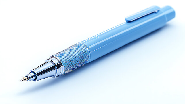 Light Blue Mechanical Pencil on White Background - Close-Up Studio Shot