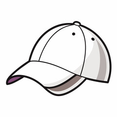 Simple White Baseball Cap Sketch