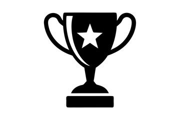Black and White Trophy Icon Vector