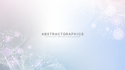 Structure molecule and communication. Dna, atom, neurons. Scientific concept for your design. Connected lines with dots. Medical, technology, chemistry, science background. Vector illustration