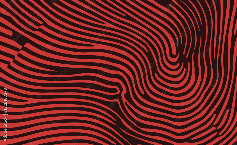 Poster Vector illustration in popular modern Op Art style, featuring dynamic wavy lines and abstract flowing shapes, creating an illusion of depth and movement with high contrast and bold graphic elements.