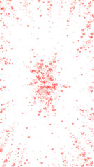 Red hearts scattered on white background.