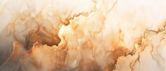 Abstract Brown And Gold Ink Marble Texture