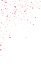 Red hearts scattered on white background.